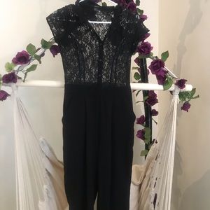 Black jumper with lace top